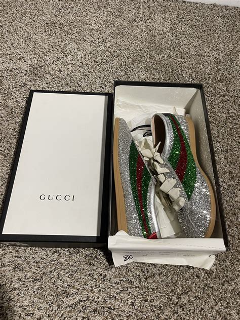 gucci falacer glitter men|GUCCI Glitter Fabric Web Mens Falacer Sneakers 9 Silver .